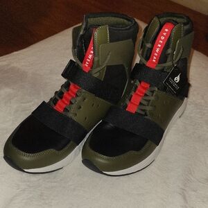 Ryderwear Red, Black and Olive High-Top Sneakers